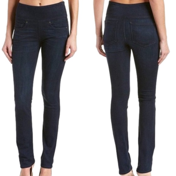 SPANX Denim - Spanx Alexia High Rise Denim Skinny Jeans Side Zip Dark Wash Size Medium